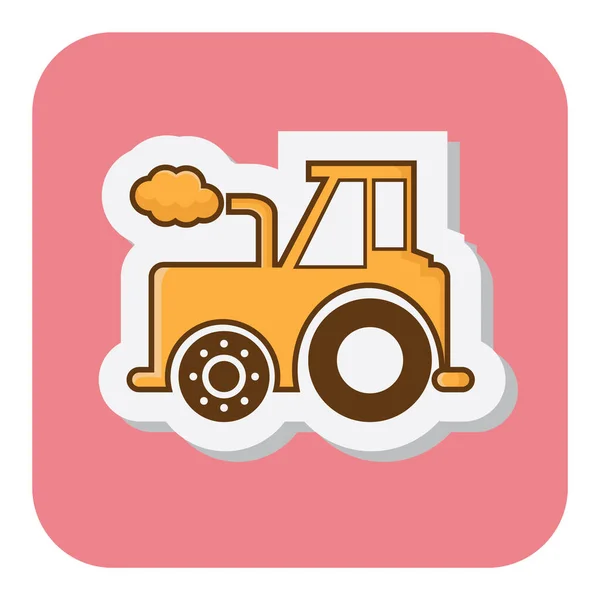 Tractor Icono Plano Vector Ilustración — Archivo Imágenes Vectoriales