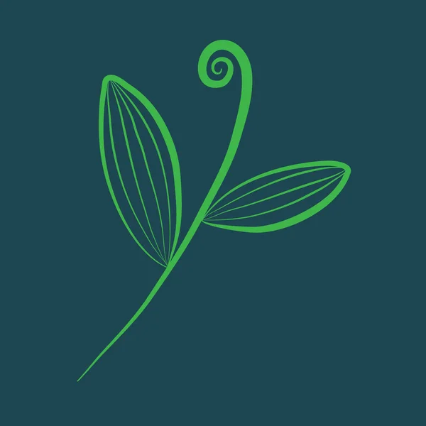 Illustration Vectorielle Une Feuille Verte — Image vectorielle