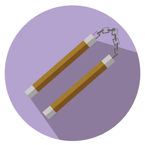 Ilustración Vectorial Arma Nunchaku — Vector de stock