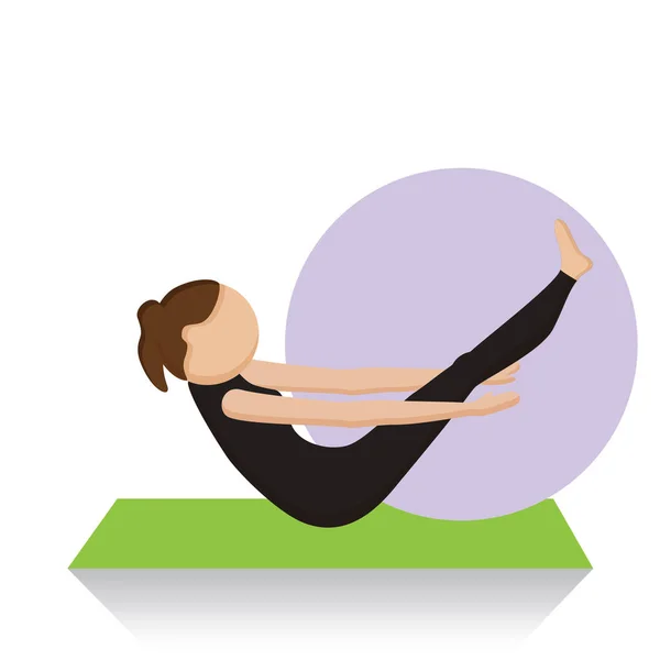 Meisje Oefenen Yoga Kleur Vecrtor Illustratie — Stockvector