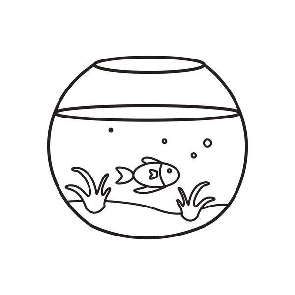수족관 물고기 아이콘 일러스트 그래픽 디자인 — 스톡 벡터