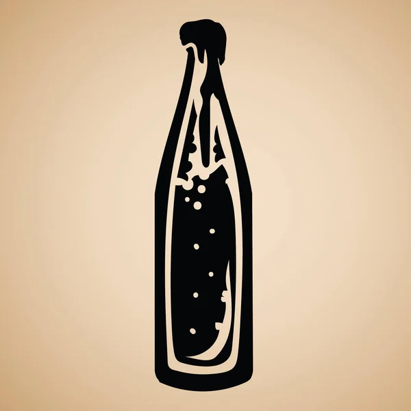 一瓶啤酒的病媒图解 — 图库矢量图片