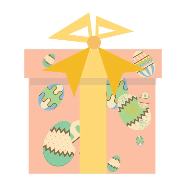 Oeufs Pâques Avec Arc Ruban — Image vectorielle