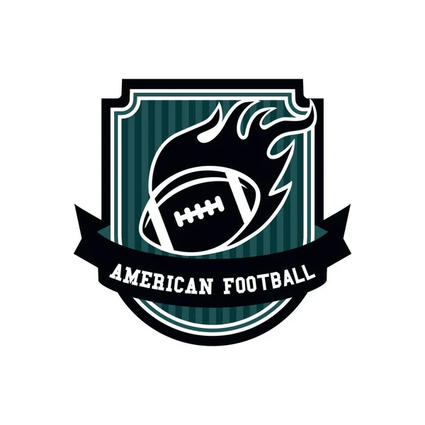 American Football Emblem Mit Text Und Rugbyball — Stockvektor