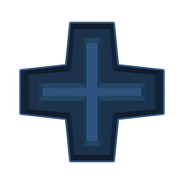 Хрест Значок Плоскому Стилі Ізольований Білому Тлі Символ Релігії Векторні — стоковий вектор