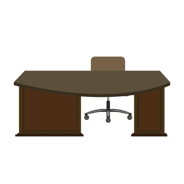 Mesa Madera Con Muebles Icono Vector Ilustración — Vector de stock