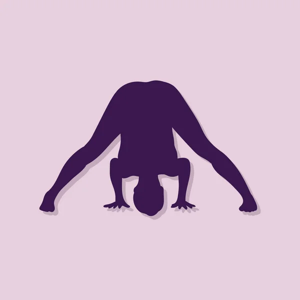 Silhouette Yoga Sur Fond Blanc — Image vectorielle