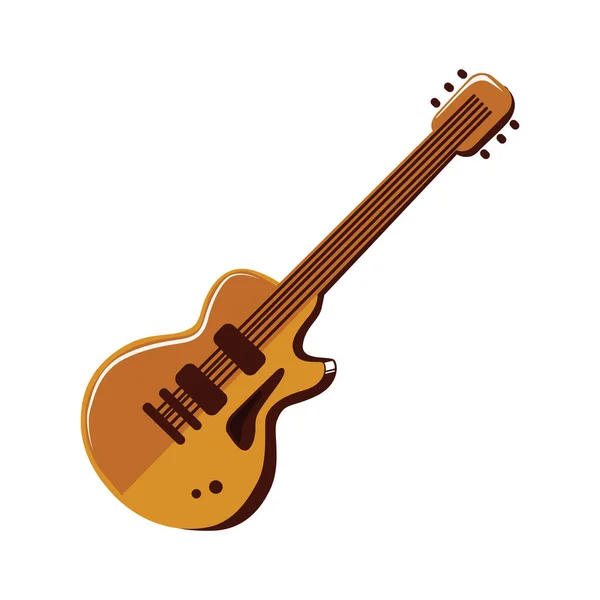 Vector Icono Guitarra Dibujos Animados Sobre Fondo Blanco — Vector de stock