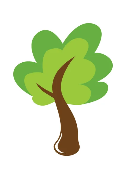 Πράσινο Δέντρο Σιλουέτα Διανυσματική Απεικόνιση — Διανυσματικό Αρχείο