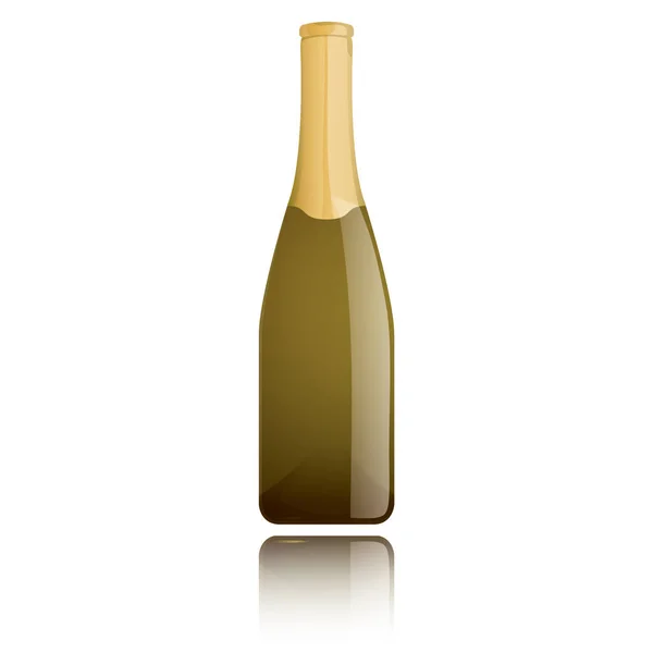 Vektor Illustration Champagne Flaska Isolerad Vit Bakgrund — Stock vektor