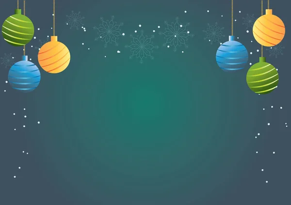 Carte Vœux Noël Avec Boules Étoiles — Image vectorielle