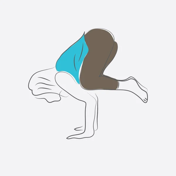 Silhouette Une Femme Posture Yoga — Image vectorielle