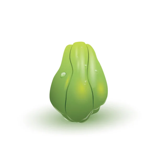Pomme Verte Sur Fond Blanc — Image vectorielle