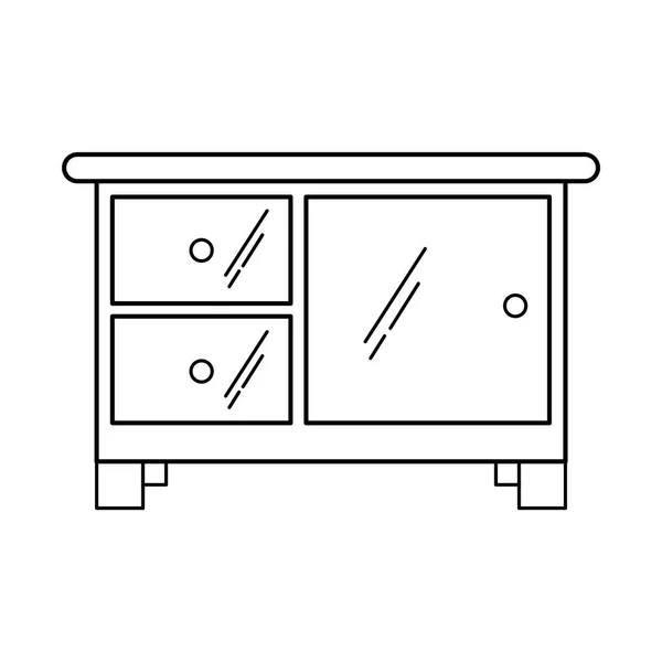 家用电器和家具的线条图标 平面设计中的矢量插图 — 图库矢量图片