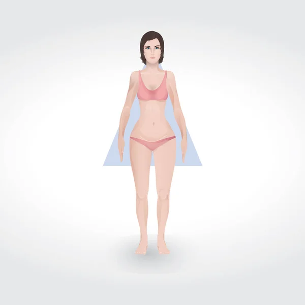 Mujer Bikini Rosa Con Cinta Concienciación Sobre Cáncer Mama — Vector de stock