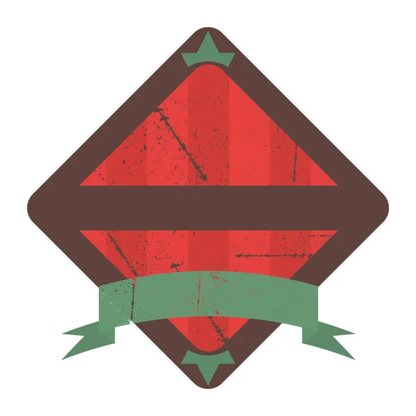 Ilustración Vectorial Signo Madera Con Triángulo Rojo — Archivo Imágenes Vectoriales