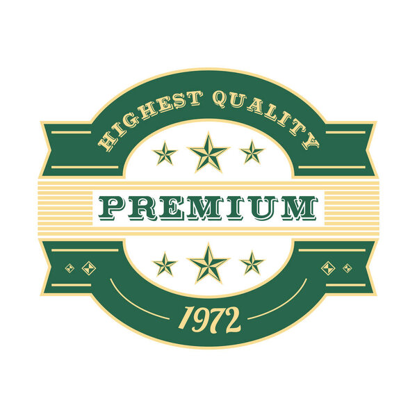 изолированная этикетка с текстом и лавровым венком