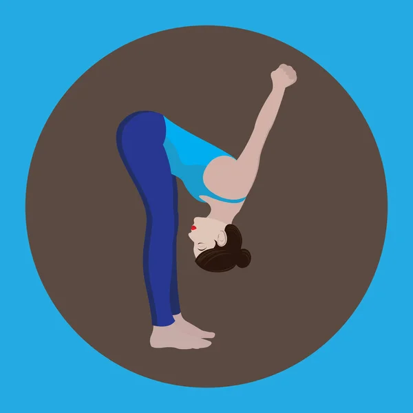 Vector Illustration Woman Doing Yoga Exercise — Stock Vector