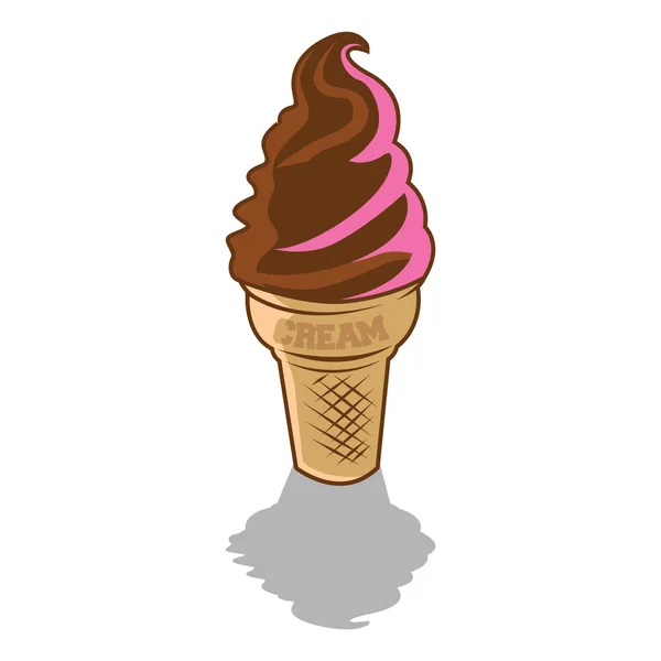Ice Cream Icon Cartoon Style Isolated White Background — Stock Vector