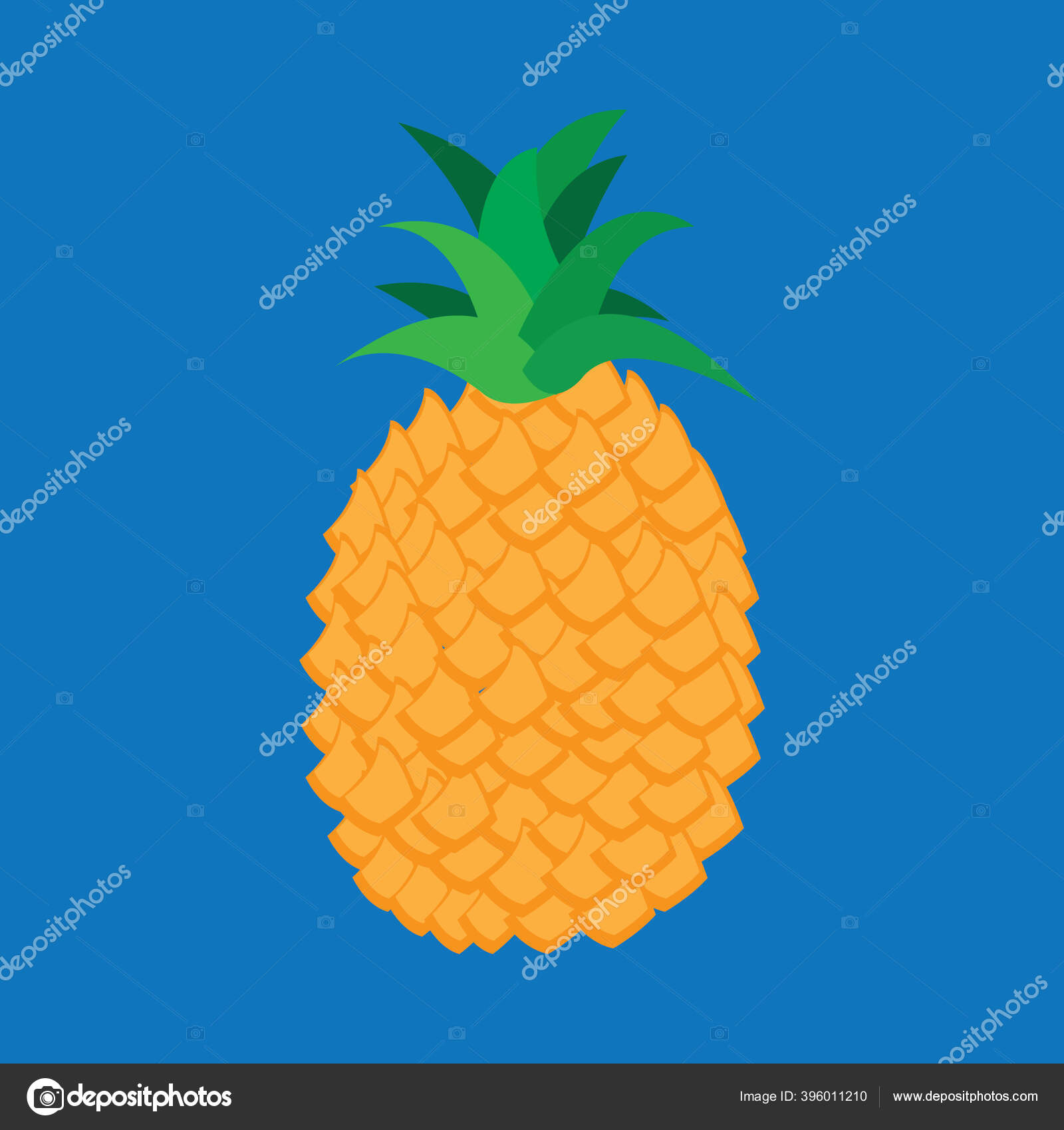 Ilustrasi Vektor Ikon Nanas Stok Vektor C Captainvector 396011210