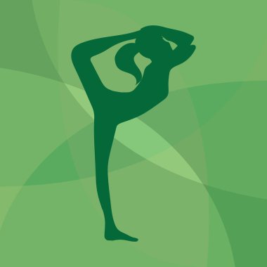 Yoga yapan kız renk vektörü çizimi yapıyor