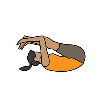 Yoga yapan kadın, vektör illüstrasyonu