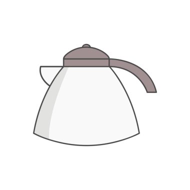 Çaydanlık simgesi beyaz arkaplanda izole edilmiş basit bir şekilde. kahve sembolü