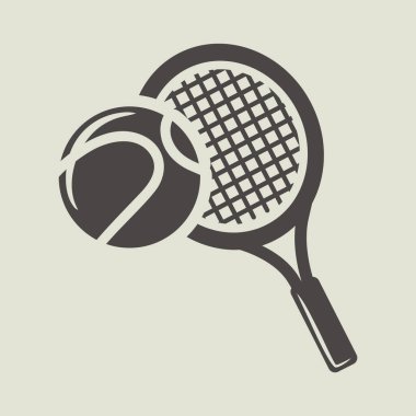 Tenis topu ikonu vektör illüstrasyon grafik tasarımı