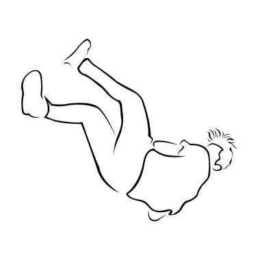 Beyaz arka planda dövmesi olan bir adamın silueti.