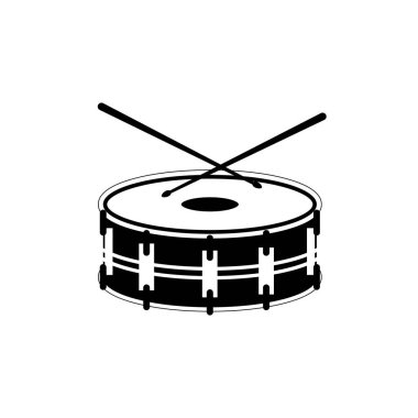 Beyaz arkaplanda izole edilmiş siyah biçimli müzik aleti simgesi