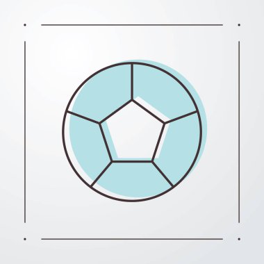 Beyaz arka planda izole edilmiş düz stil futbol topu ikonu. vektör illüstrasyonu