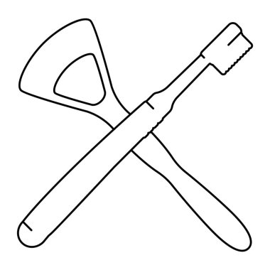 Temizlik için karikatür fırçasının vektör çizimi