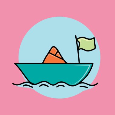 Tekne simgesinin vektör illüstrasyonu