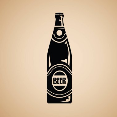 Bira şişesi ikonu. vektör illüstrasyonu