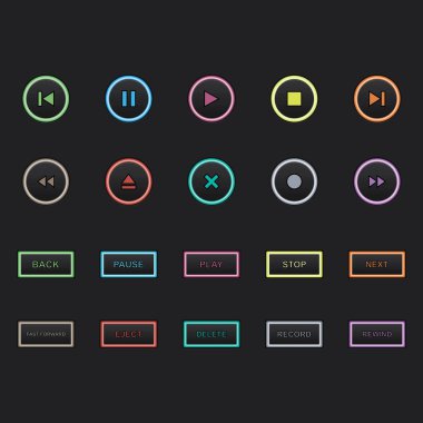 Kapatma simgelerinin renkli geometrik vektörü