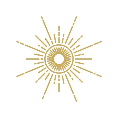 Güneş ve ışınların vektör çizimi.