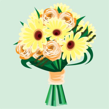 çiçek vektör illüstrasyonu, simge ögesi arkaplanı