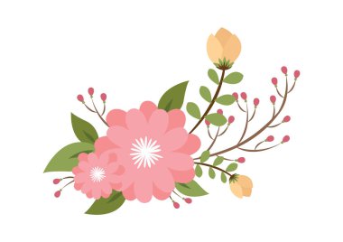 Çiçek simgesinin vektör illüstrasyonu