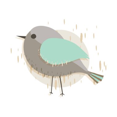 Beyaz arkaplandaki bir kuşun vektör çizimi