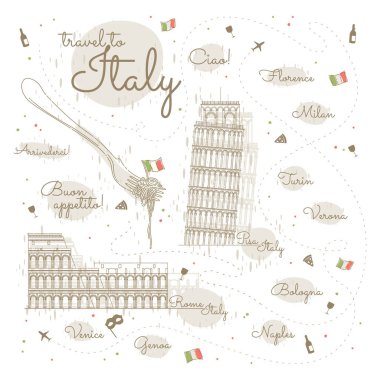 Ünlü İtalyan simgesinin vektör illüstrasyonu