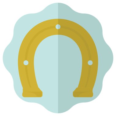 Çizgi film tarzında beyaz arkaplanda izole edilmiş at nalı ikonu. Ekim Festivali sembolü