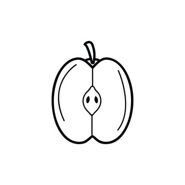 elma ikonu vektör illüstrasyonu