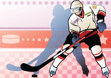 Kış tarlasında hokey oyuncusu