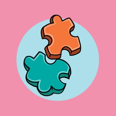 yapboz parçası simgesi, vektör illüstrasyonu