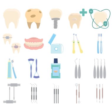 Diş düzlüğü simgesi, vektör illüstrasyonu