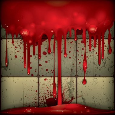 Kırmızı arkaplanda kan damlaları