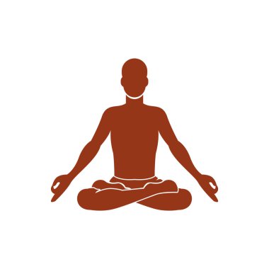 Düz renkli yoga meditasyon ikonu. vektör illüstrasyonu