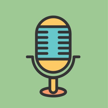 mikrofon simgesi vektör illüstrasyonu