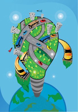 Haritalı bir şehrin vektör çizimi