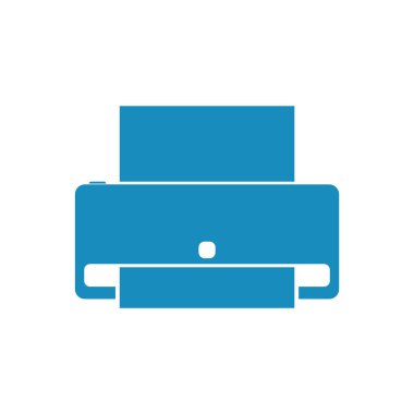 Beyaz arkaplanda düz stil yazıcı simgesi izole. ofis sembolü vektör illüstrasyonu